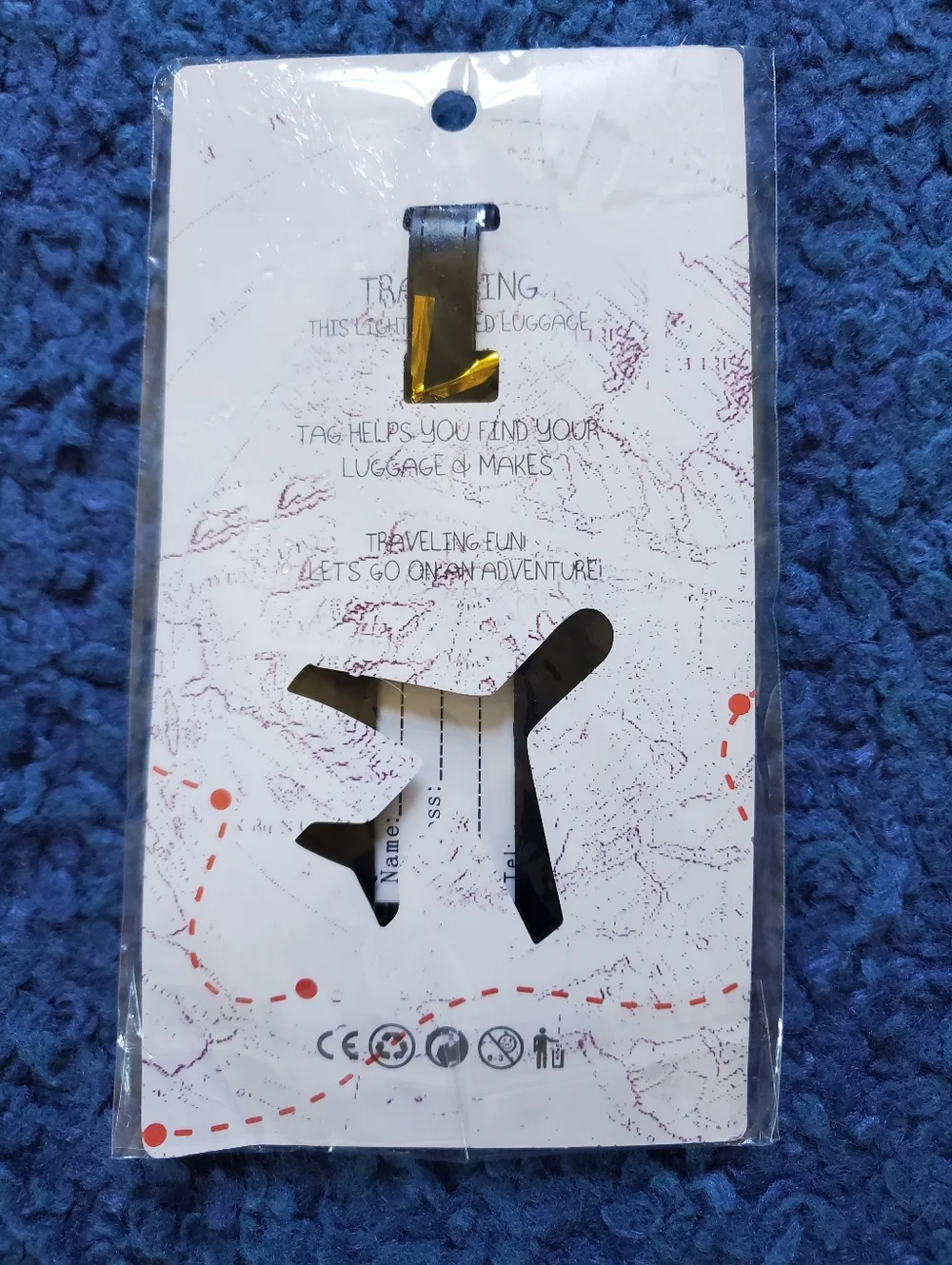 NWT Cute Teal Monster Bunny Luggage Tag Travel Accessory ID Holder